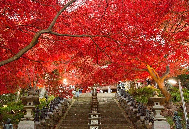 Oyama-dera Temple in Autumn, Japan