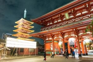 Sensoji Temple at Night, Tokyo